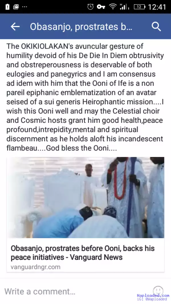 Grammarian Hon Patrick Obahiagbon Comments On Obasanjo Greeting Ooni Of Ife